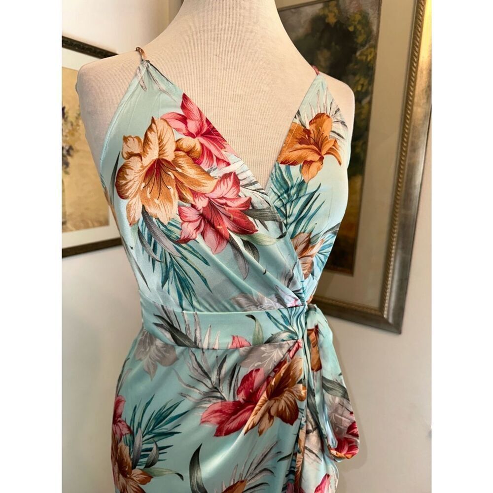 VENUS Maxi Dress Vibrant Floral True Wrap Ruffle Front Size 6 - Picture 3 of 13